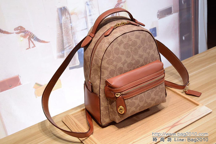 COACH蔻馳 原單coach 32754 新款 漸變色頭層牛皮雙肩包 pvc拼皮  Chz1303
